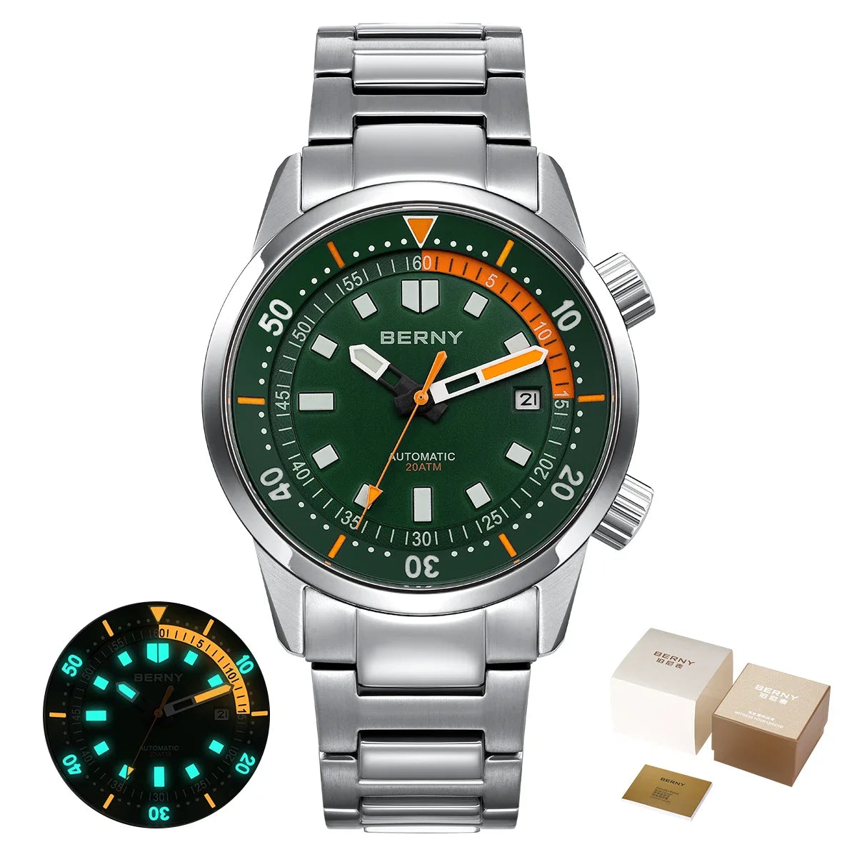 Hydronox® – Automatic Diver Watch for Men | 20ATM Waterproof, Super Luminous, Sapphire Crystal, Full Stainless Steel  Product Description