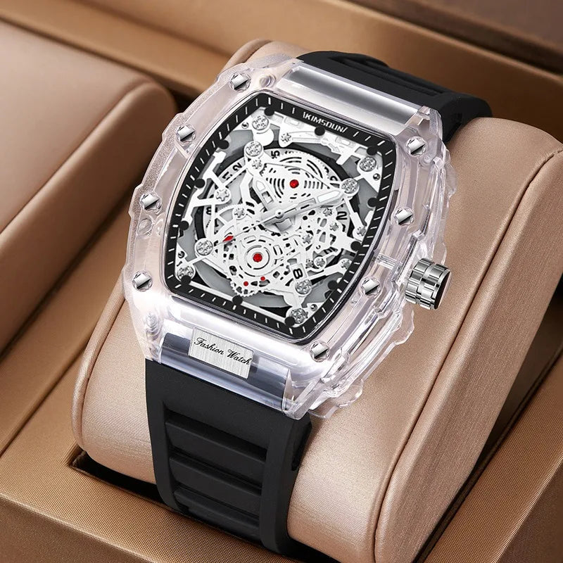 Tonvexis® – Fashion Tonneau Quartz Watch for Men | Luminous Hands, Calendar Display, Waterproof, Bold Personality Design