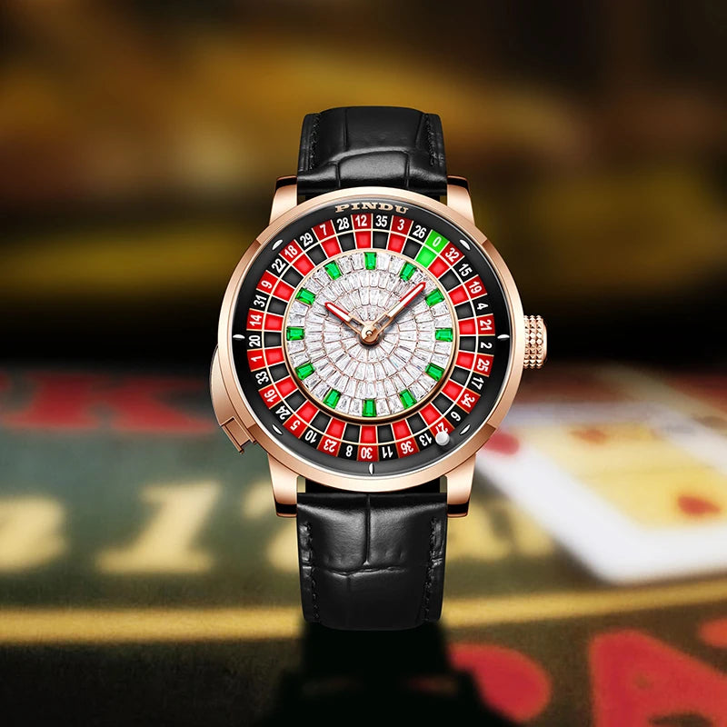 Vornyx® – Roulentis 42 | NH35A Mechanical Watch with Russian Roulette Dial, Diamond Markers & Sapphire Crystal