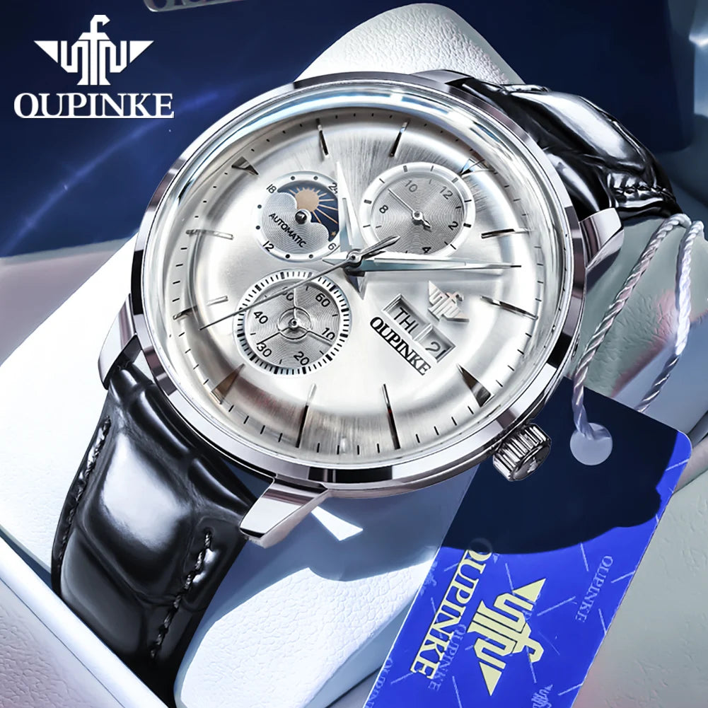 Eligon® – RegentAuto | Classic Men’s Mechanical Watch with Date, Luminous Hands & Waterproof Finish