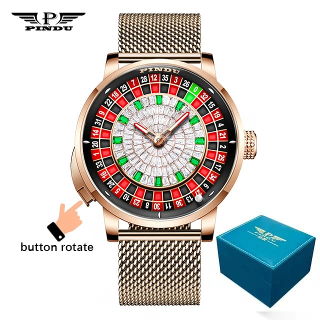 Vornyx® – Roulentis 42 | NH35A Mechanical Watch with Russian Roulette Dial, Diamond Markers & Sapphire Crystal
