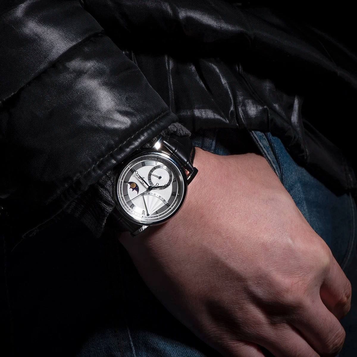 Verlion® – Nocturne Moon | Classic Men’s Moonphase Automatic Watch with Sapphire Glass & Nighttime Elegance