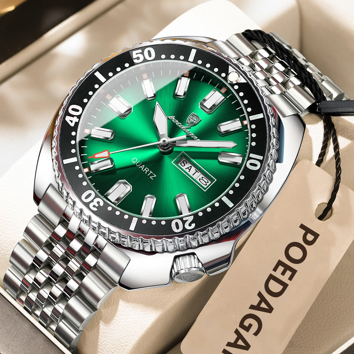 Stelvorn® – Business Sport Quartz Watch for Men | Date & Week Display, Luminous, Waterproof, Stainless Steel