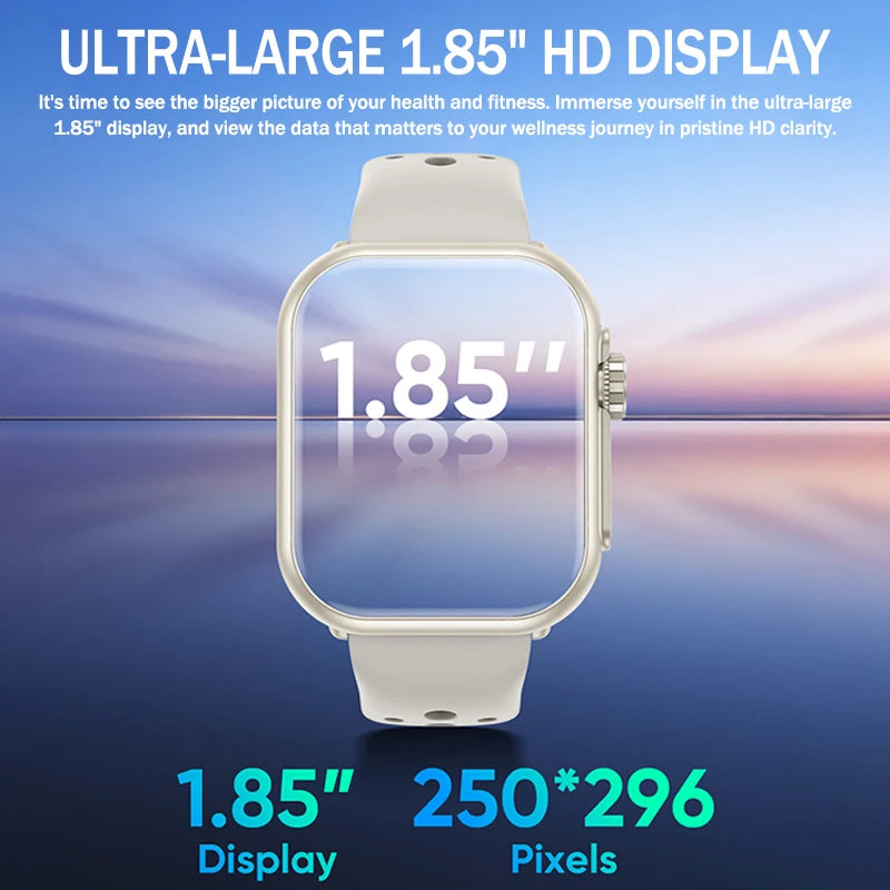 Nexoria® – Unisex Smartwatch with 1.85" AMOLED | Full Touch, Bluetooth Call, IP68 Waterproof, Sleek & Modern Design