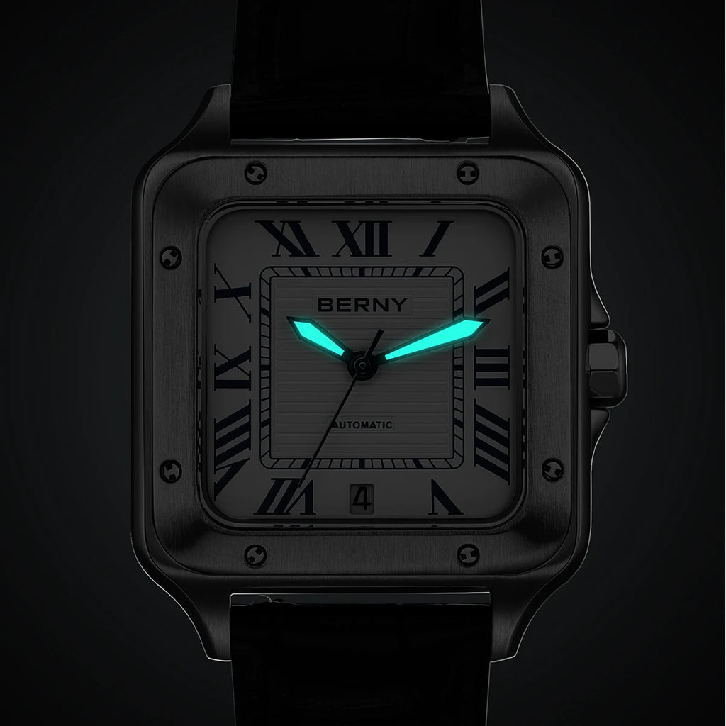 Montragin® – Tank Style Automatic Mechanical Watch for Men | Miyota 8215, Sapphire AR, Luminous, 10ATM Waterproof