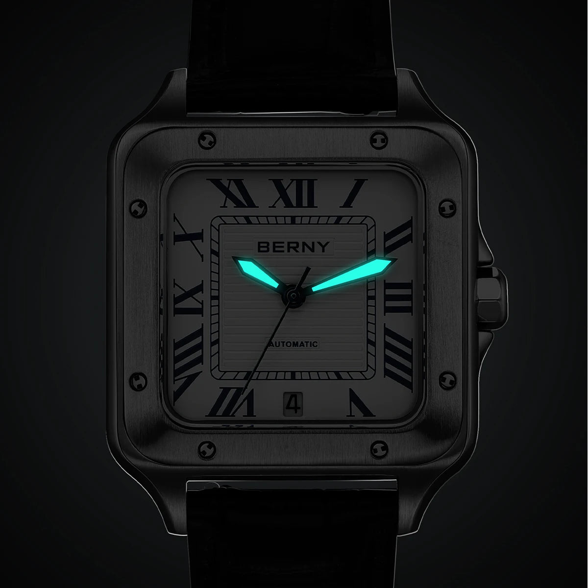 Montragin® – Tank Style Automatic Mechanical Watch for Men | Miyota 8215, Sapphire AR, Luminous, 10ATM Waterproof