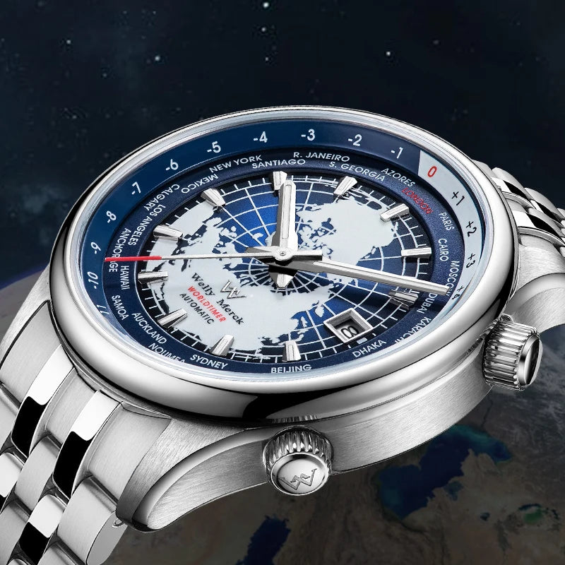 Temporis® – World Time Automatic Mechanical Watch for Men | Sapphire Crystal, Elegant Design, High-Grade Craftsmanship