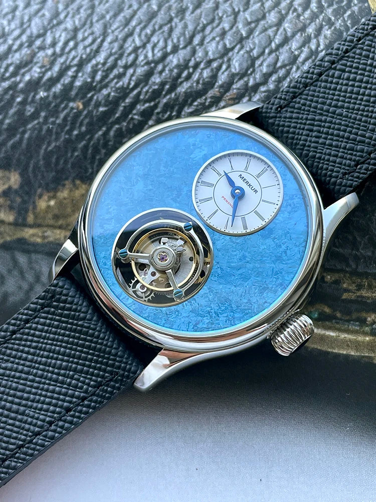 Glaciéon® – Men's Titanium Tourbillon Watch | Ice-Floral Dial, Sapphire Crystal, Mechanical Luxury Masterpiece