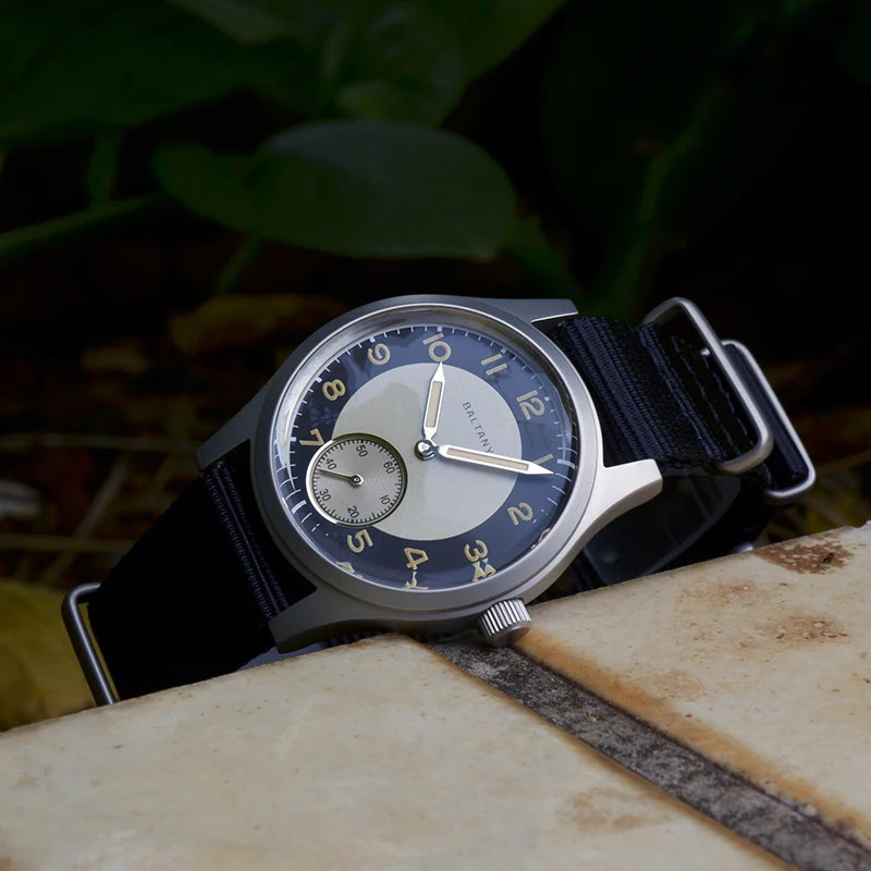 Genthorne® – Noirgent 36 | Retro Tuxedo Dial Men's Quartz Watch with Luminous Leather Strap & 10ATM Waterproof