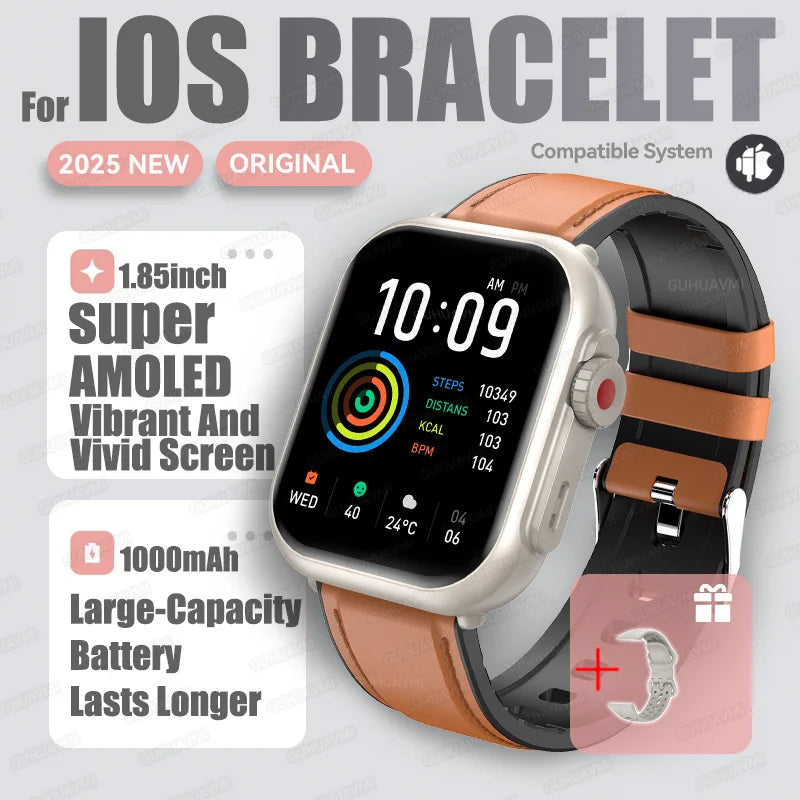 Nexoria® – Unisex Smartwatch with 1.85" AMOLED | Full Touch, Bluetooth Call, IP68 Waterproof, Sleek & Modern Design