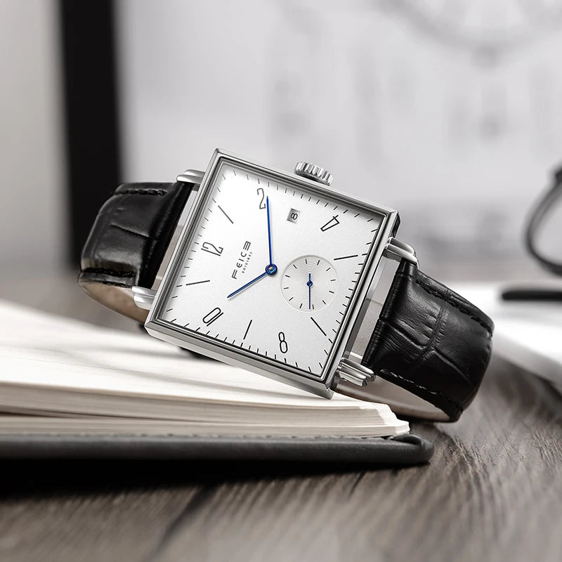 Frénoir® – Linqura FM301 | Minimalist Square Automatic Men’s Watch – Compact, Elegant & Perfect for Gifting
