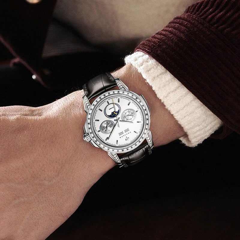 Arkenzo® – LumiEdge | Automatic Men’s Watch with Diamond-Like Bezel, Stainless Steel Frame & Waterproof Body