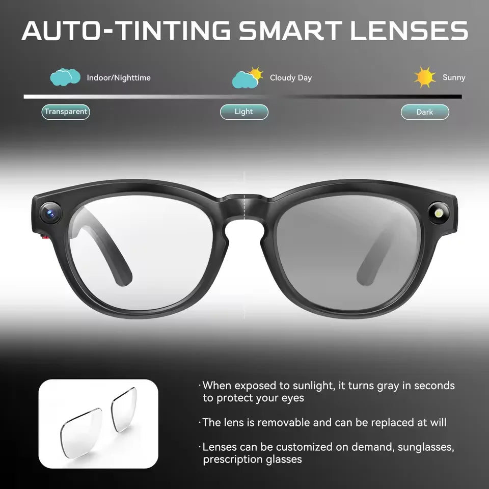 Optivex® – 8K AI Smart Sunglasses with Camera & Voice Assistant | Bluetooth Calling, Video Recording, Smart Wearable Design