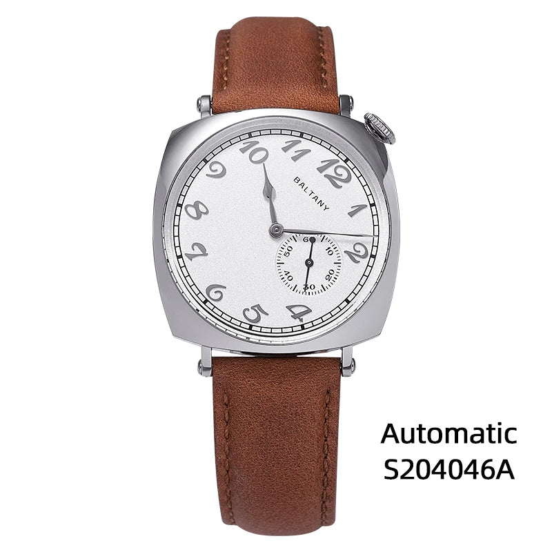 Morvéra® – Cadré 1921 | Vintage Square Mechanical Watch with Cockeyed Salmon Dial & Seagull 1701 Movement – Art Deco Elegance