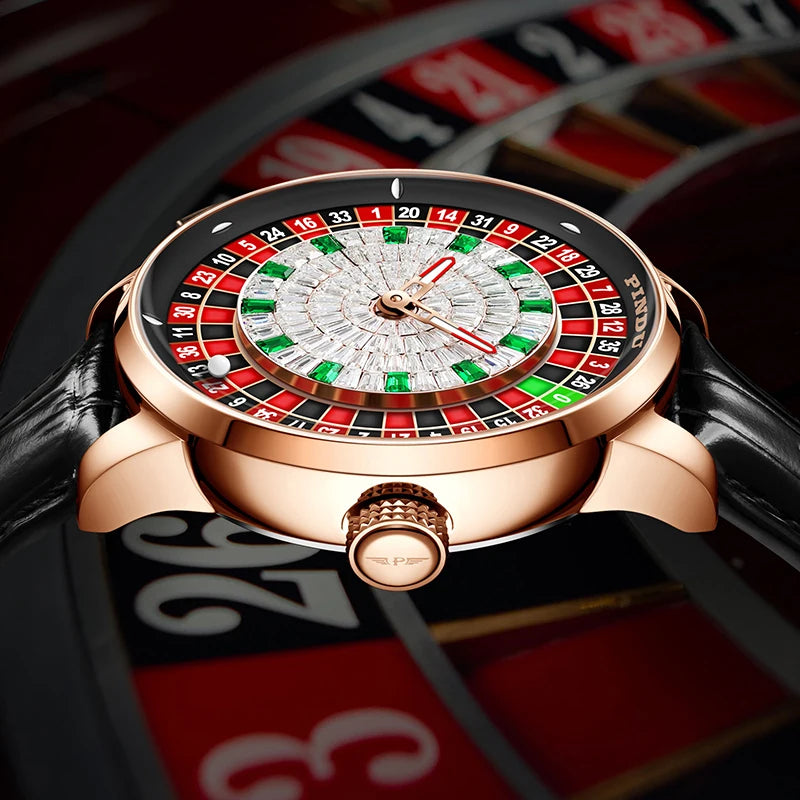Vornyx® – Roulentis 42 | NH35A Mechanical Watch with Russian Roulette Dial, Diamond Markers & Sapphire Crystal
