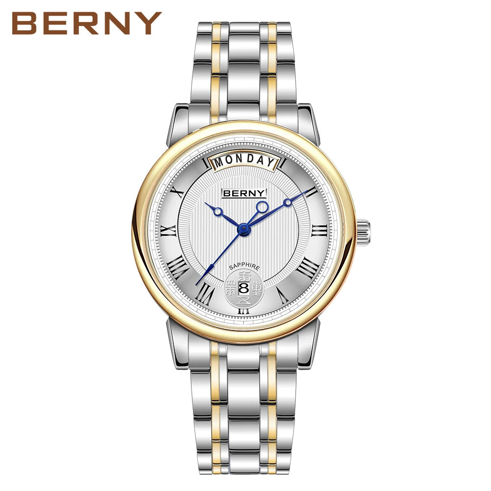 Aurelyth® – Monzella 33 | Women's Quartz Watch with Roman Numerals, Sapphire Glass & Steel Strap