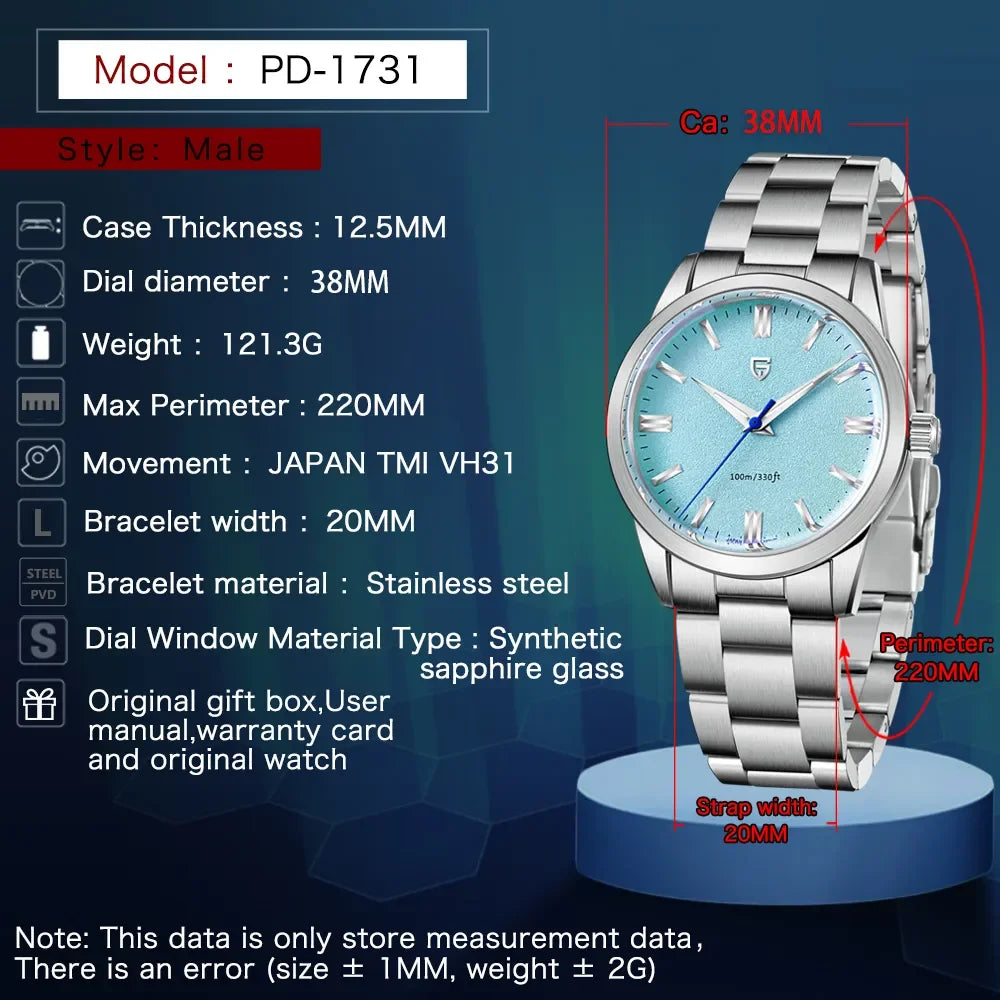 Klevian® – SleekDrive VH31 | Compact Business Sport Watch for Men with VH31 Movement & Sapphire Coating