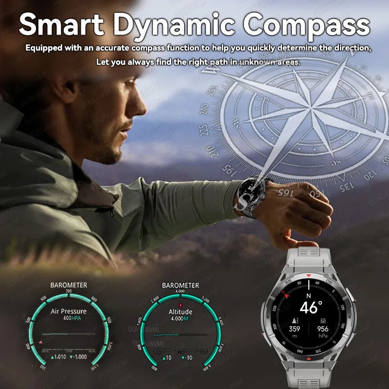 Trackformis® – Outdoor GPS Smartwatch with Compass | 1.45" Ultra HD, Bluetooth Calls, Health Monitoring, 480mAh Battery