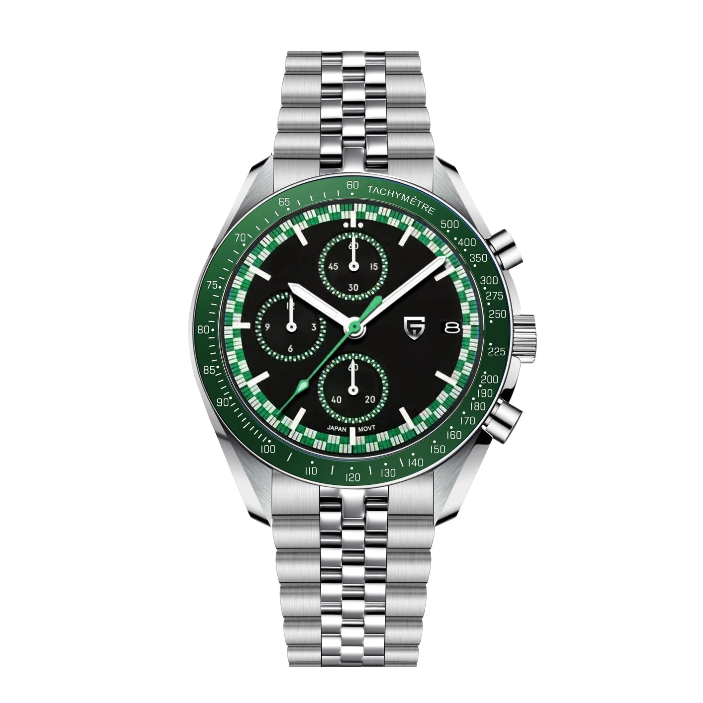 Pagaro Style® – Racing Chronograph Sport Quartz Men’s Watch, Japan VK67 Movement, AR Sapphire Crystal