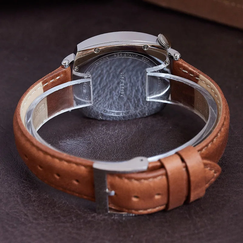 Morvéra® – Cadré 1921 | Vintage Square Mechanical Watch with Cockeyed Salmon Dial & Seagull 1701 Movement – Art Deco Elegance