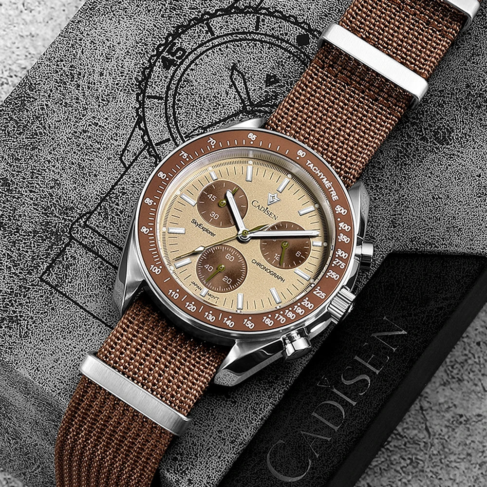 Trivaro® – Racecore VK68 | Men’s Sport Quartz Chronograph with AR-Coated Sapphire Glass & Canvas Strap