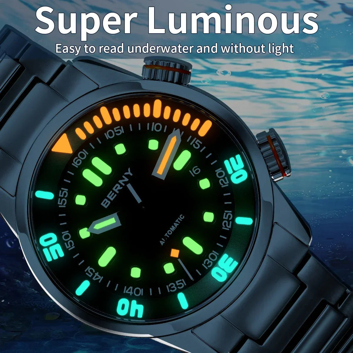 Nautivus® – Automatic Dive Watch for Men | 20ATM Waterproof, Sapphire Crystal, Super Luminous, Original Sport Design