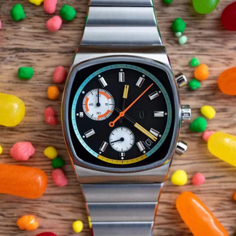 Chronovex® – High-End Wormhole Concept Watch for Men | Fashion Square Large Dial, Futuristic Sports Design
