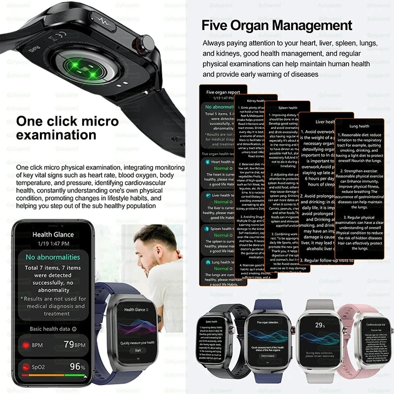 Vitelor® – Smart Health Tracker Watch | ECG+PPG, Uric Acid & Body Fat, Laser Therapy, Bluetooth Call