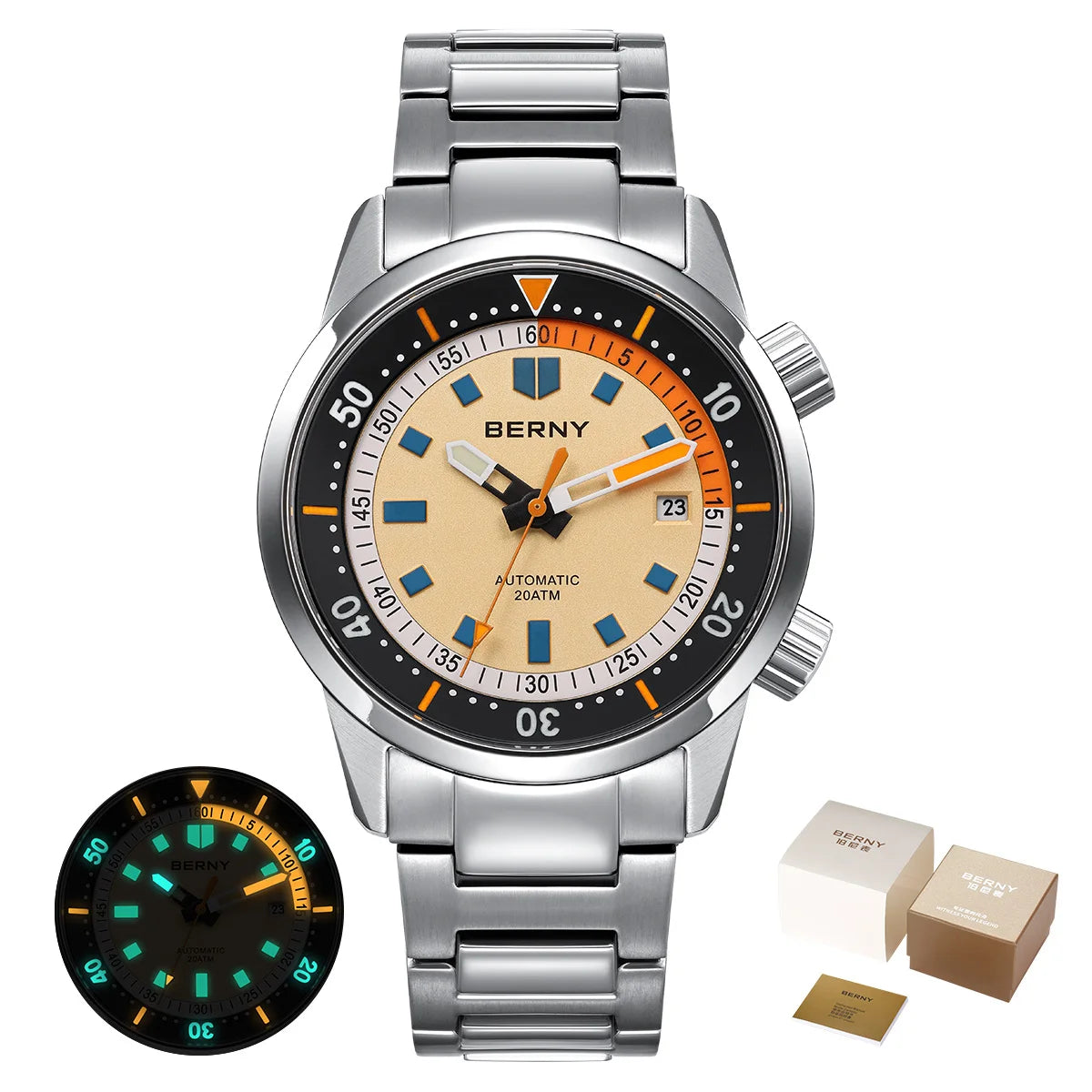 Hydronox® – Automatic Diver Watch for Men | 20ATM Waterproof, Super Luminous, Sapphire Crystal, Full Stainless Steel  Product Description