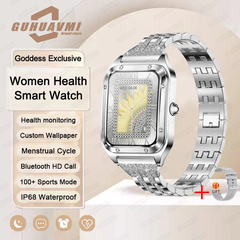 Sylphine® – Ultra Thin Luxury Smartwatch for Women | Full Touch, Heart Rate, Waterproof, Fitness & Wellness Tracker
