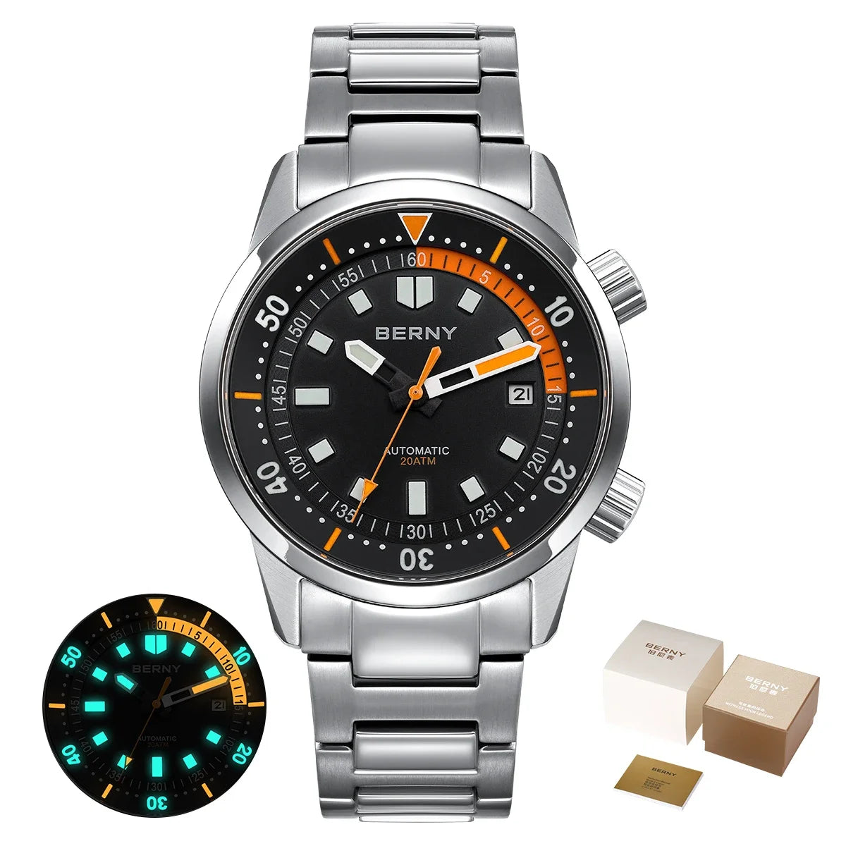 Hydronox® – Automatic Diver Watch for Men | 20ATM Waterproof, Super Luminous, Sapphire Crystal, Full Stainless Steel  Product Description