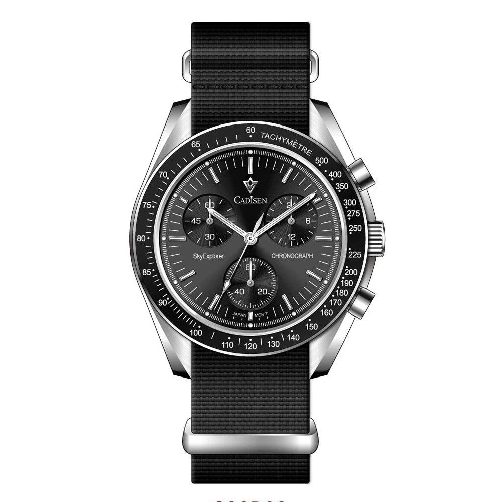 Trivaro® – Racecore VK68 | Men’s Sport Quartz Chronograph with AR-Coated Sapphire Glass & Canvas Strap