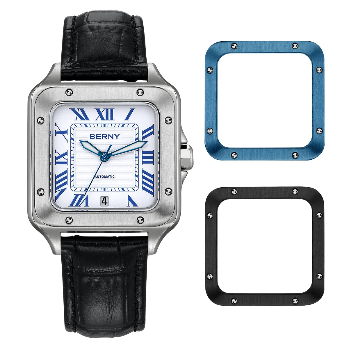 Montragin® – Tank Style Automatic Mechanical Watch for Men | Miyota 8215, Sapphire AR, Luminous, 10ATM Waterproof