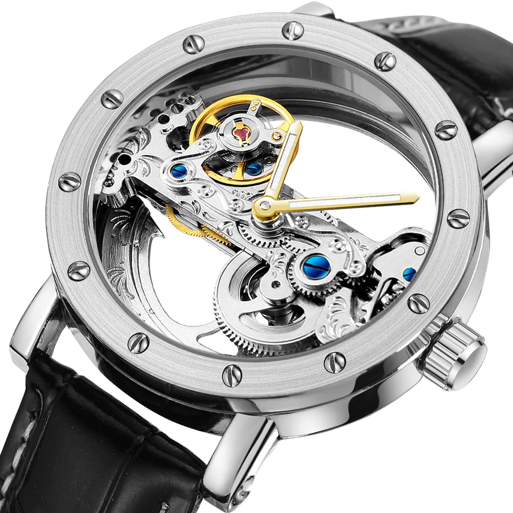 Horvantis® – Luxury Skeleton Tourbillon Mechanical Watch | Automatic, Luminous, Waterproof, Leather Strap, Elegant Style