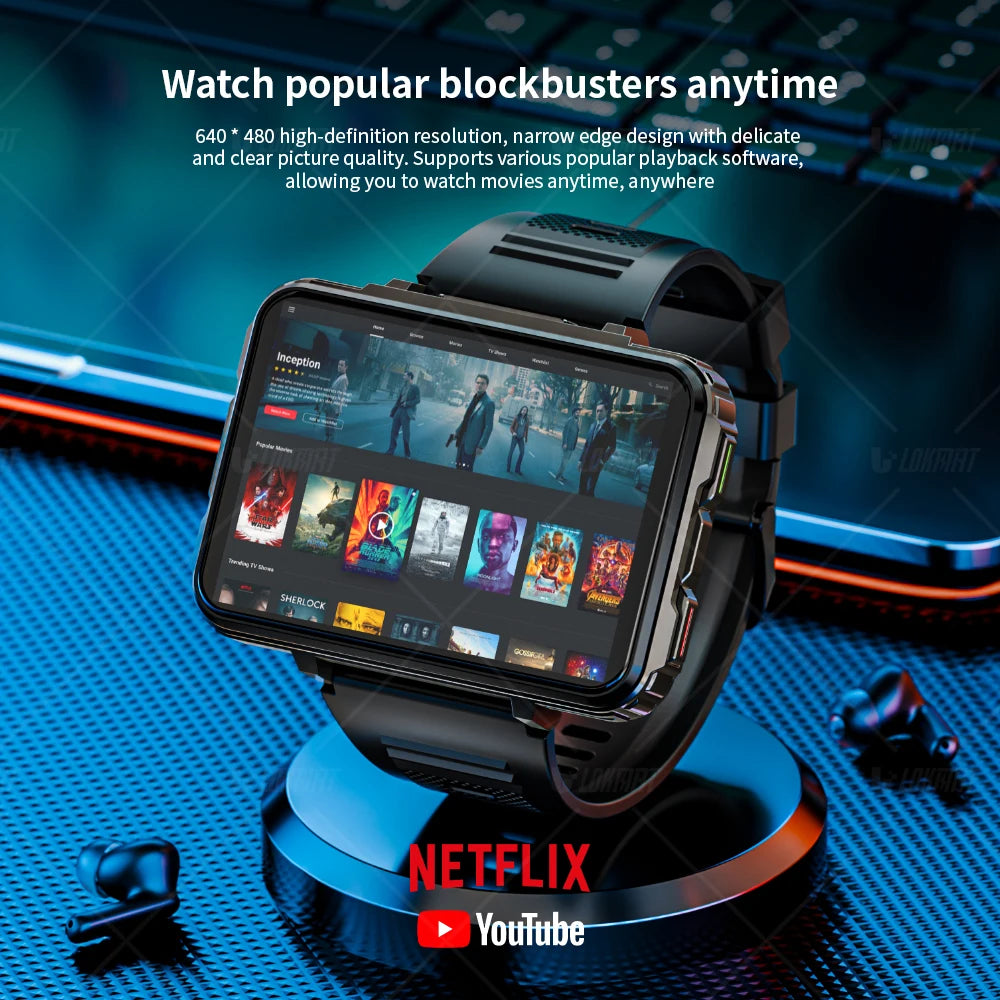 Visiogon® – Android Smartwatch Phone with Dual Camera | 4G SIM, WiFi, Flashlight, Big Screen, Gaming & Calling Support
