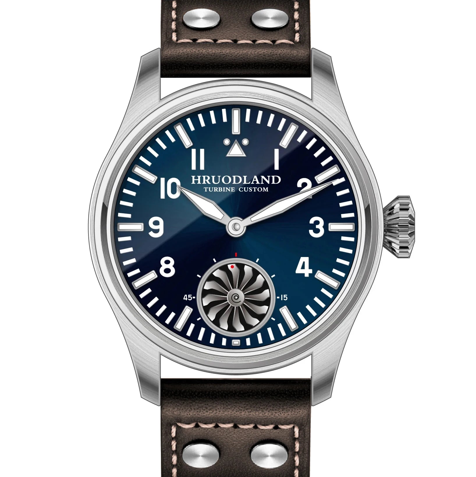 Stratosyn® – Men's Retro Pilot Watch | 43mm Manual Mechanical, Sapphire Crystal, BGW-9 Lume, Turbine Dial, 5ATM Waterproof