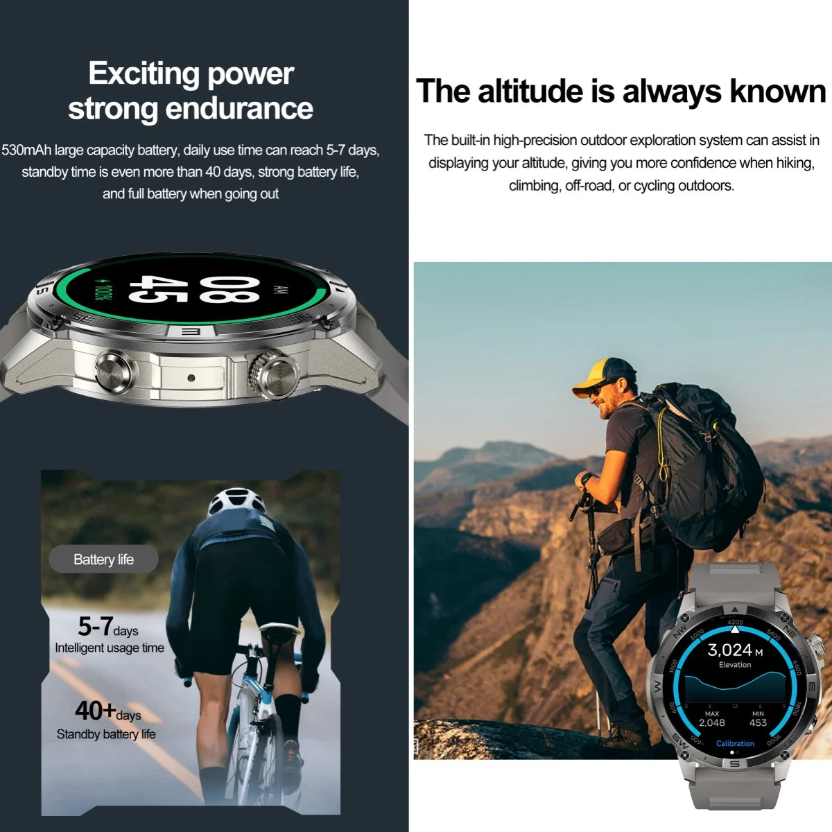 Deltora® – Fortrek ACE | Military Sport Smartwatch with Dual-Band GNSS, Compass, 5ATM Waterproof – For Men on the Move