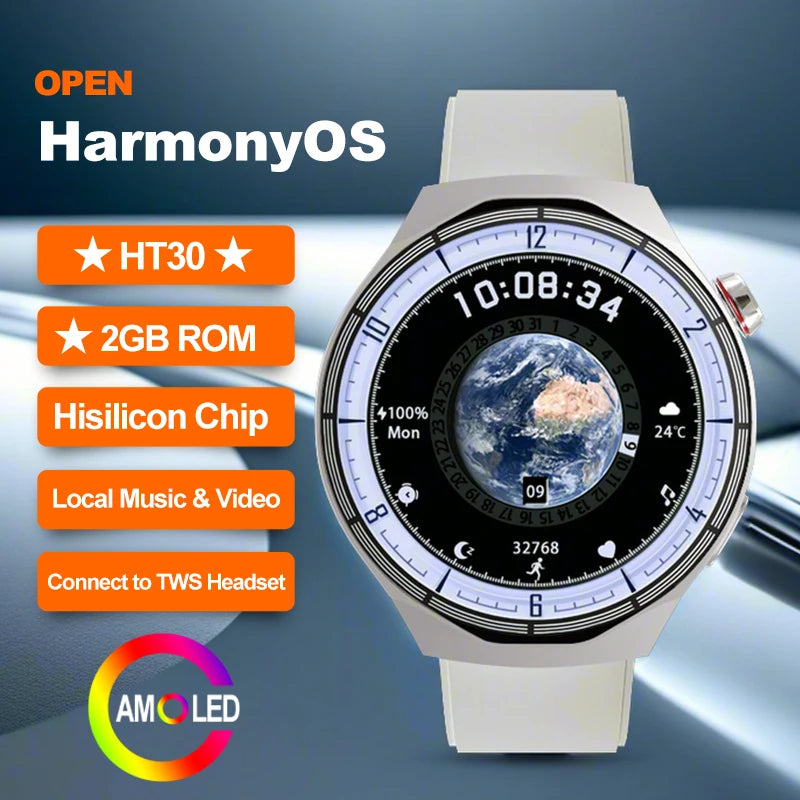 Dynatek® – Smartwatch with AMOLED, 2GB ROM | Local Video, Custom Dials, NFC, Heart Rate & SpO₂ Monitor