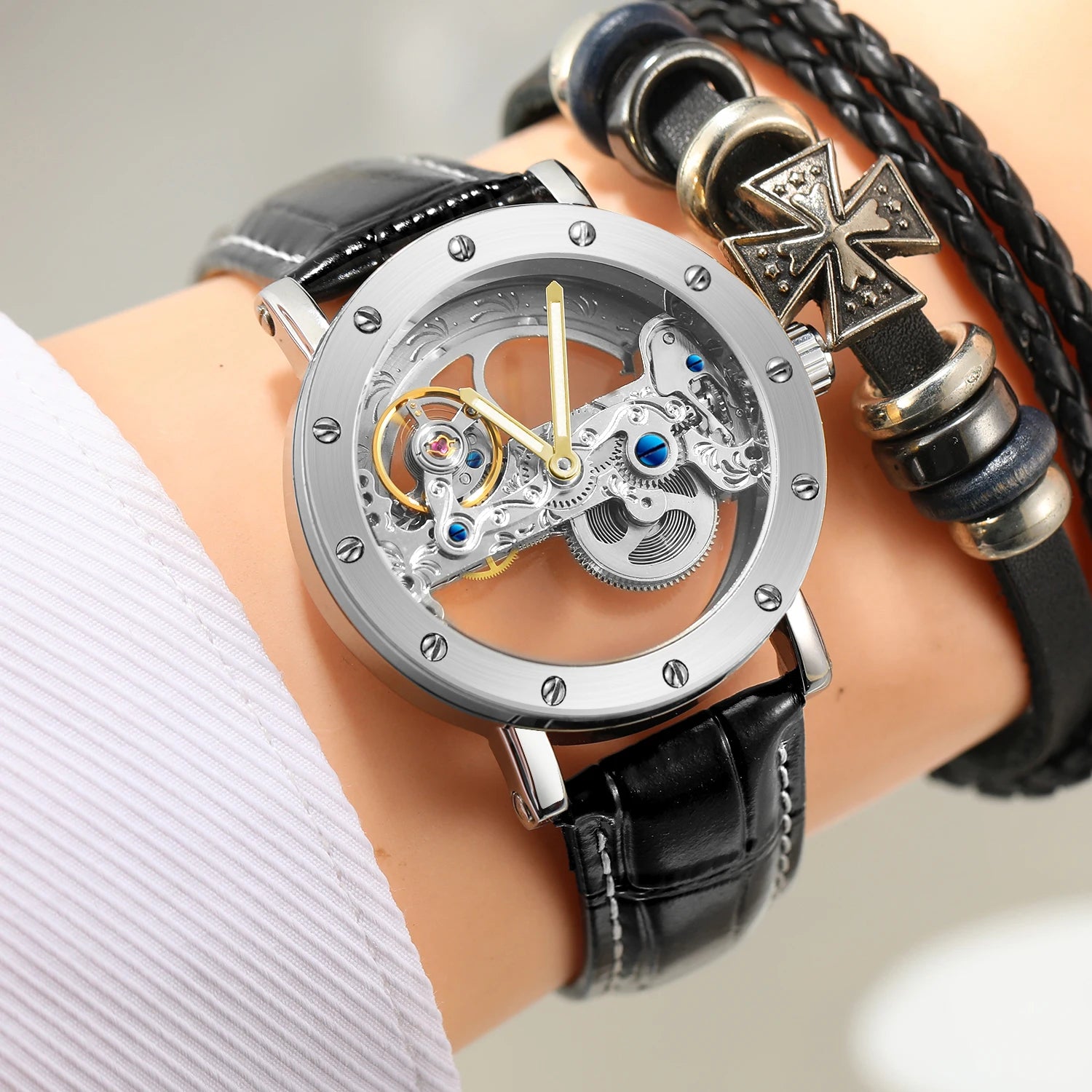 Horvantis® – Luxury Skeleton Tourbillon Mechanical Watch | Automatic, Luminous, Waterproof, Leather Strap, Elegant Style