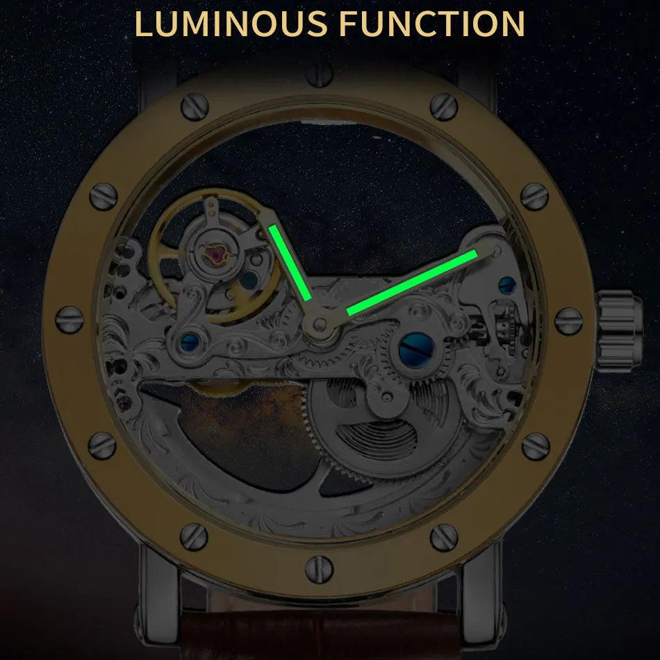 Horvantis® – Luxury Skeleton Tourbillon Mechanical Watch | Automatic, Luminous, Waterproof, Leather Strap, Elegant Style