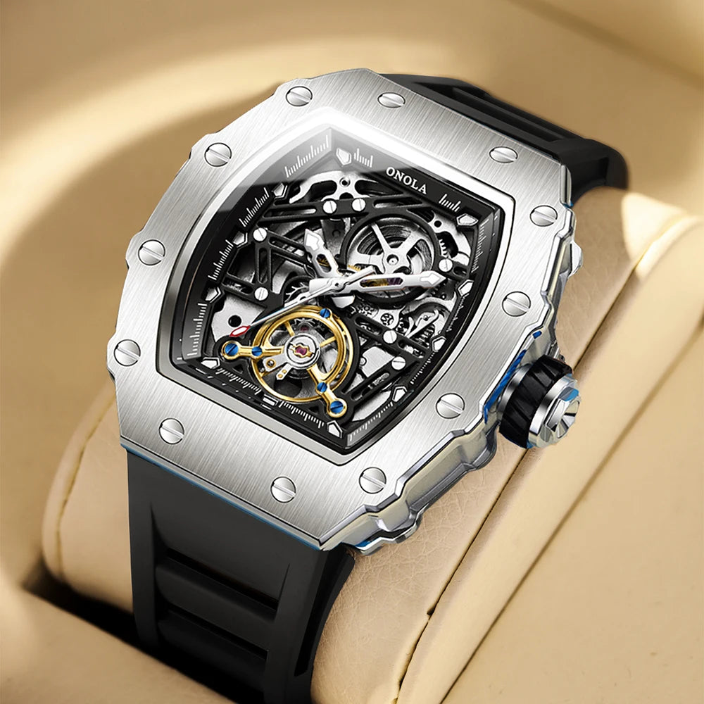 Kryntor® – Square Automatic Mechanical Watch for Men | Luminous Dial, Waterproof, Modern Sport Design