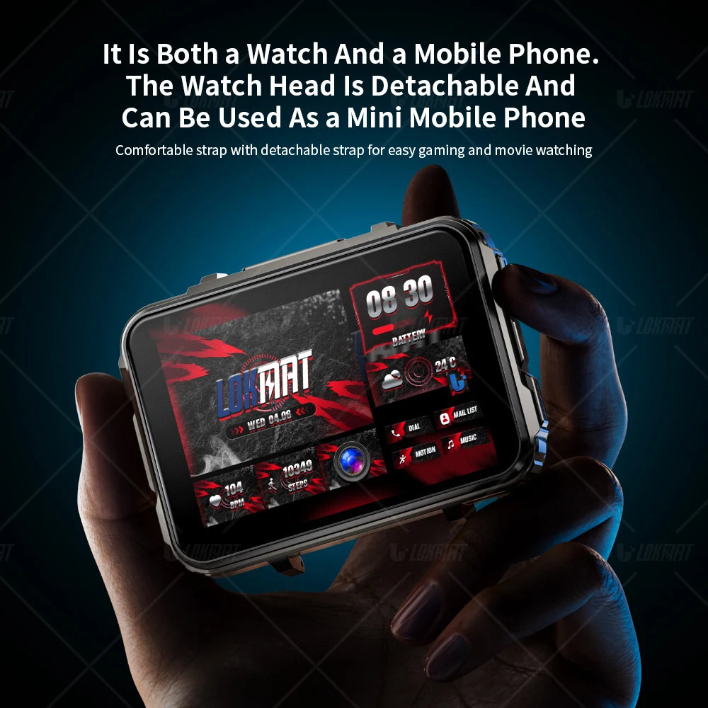 Visiogon® – Android Smartwatch Phone with Dual Camera | 4G SIM, WiFi, Flashlight, Big Screen, Gaming & Calling Support