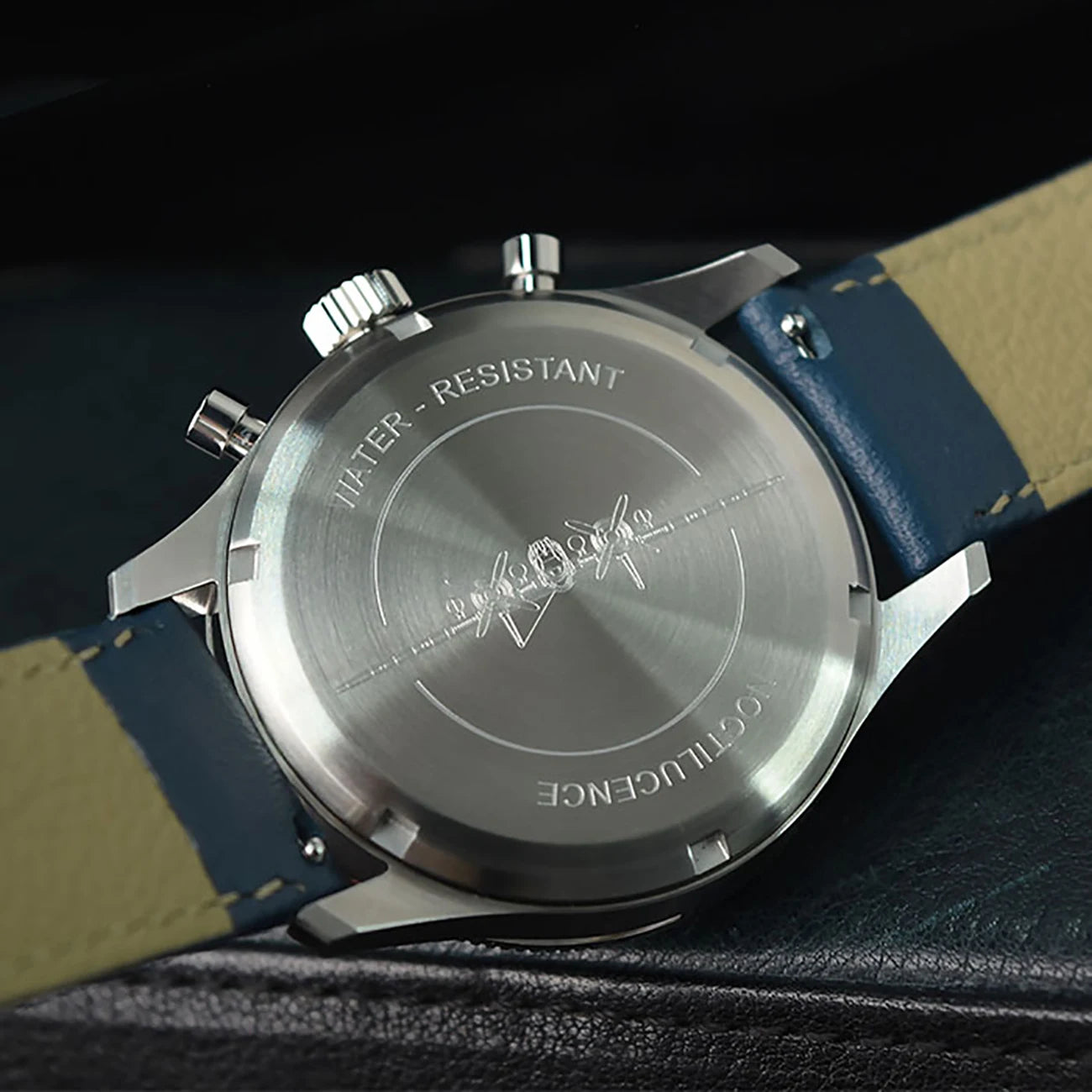 NightValor® – Men's VK64 Quartz Chronograph | 40mm, Luminous Dial, 100m Waterproof, Leather Strap, Stainless Steel
