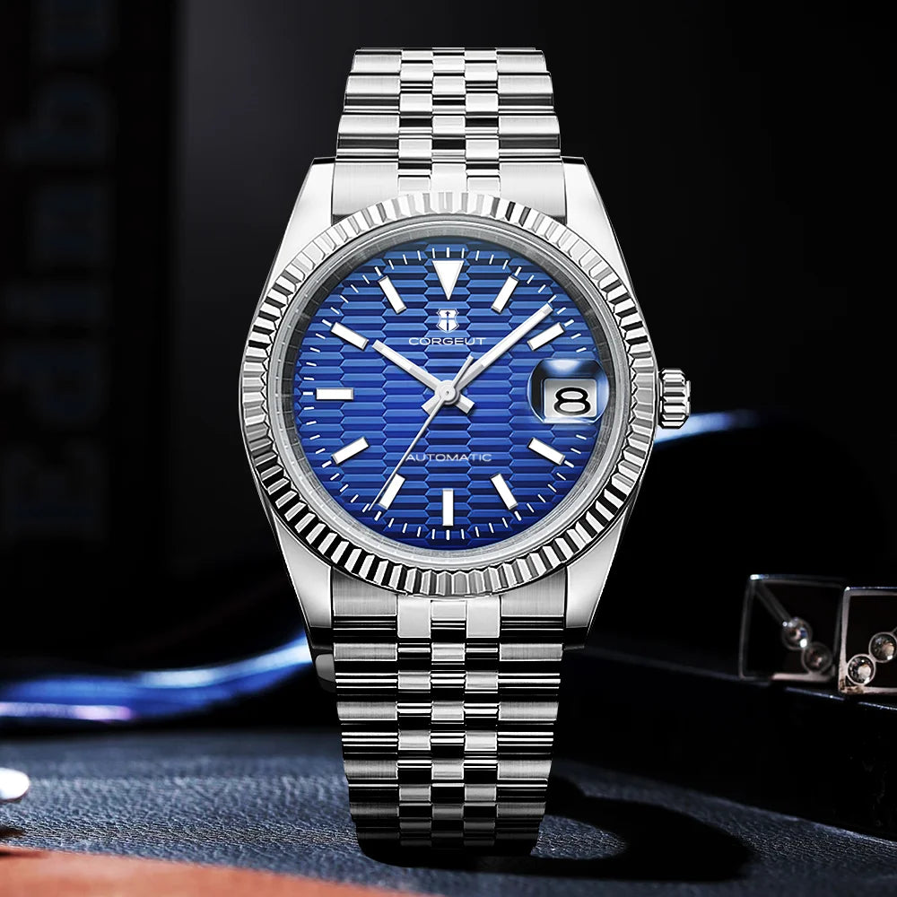 Helvior® – Classic Automatic Watch for Men | NH35 Movement, Sapphire Crystal, Date Magnifier, Elegant Design