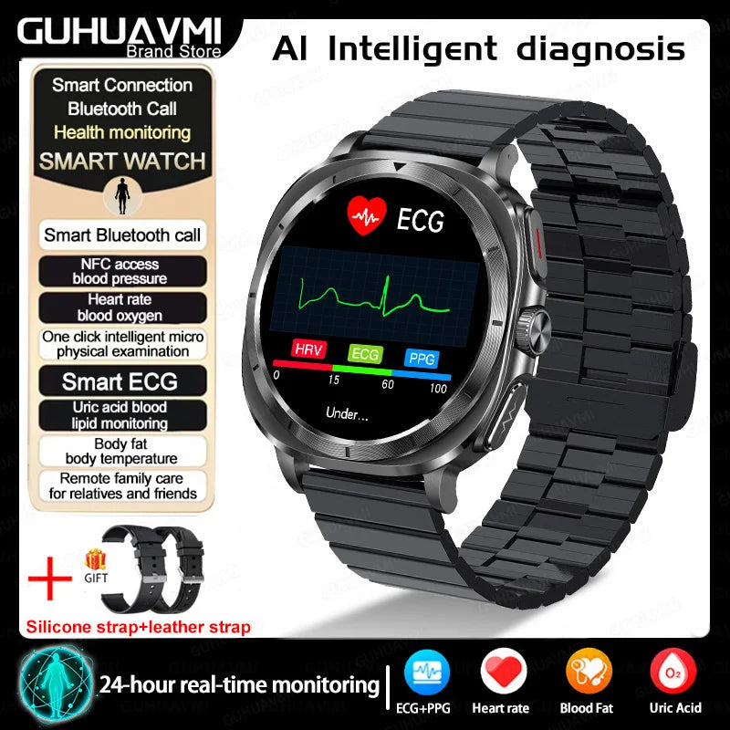 Vitaluxe® – BioCore 7 | Advanced Smartwatch for Blood Fat, Blood Pressure, Body Analysis & ECG+PPG Health Tracking