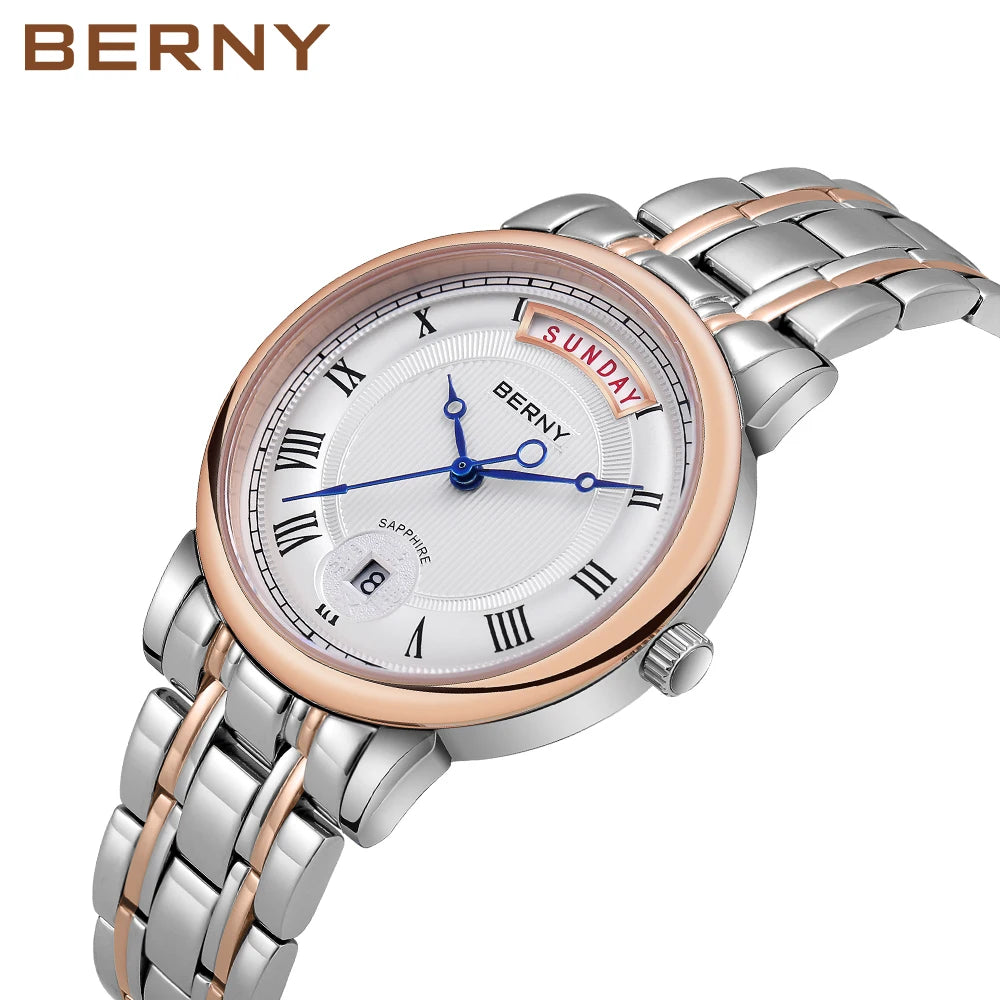 Aurelyth® – Monzella 33 | Women's Quartz Watch with Roman Numerals, Sapphire Glass & Steel Strap