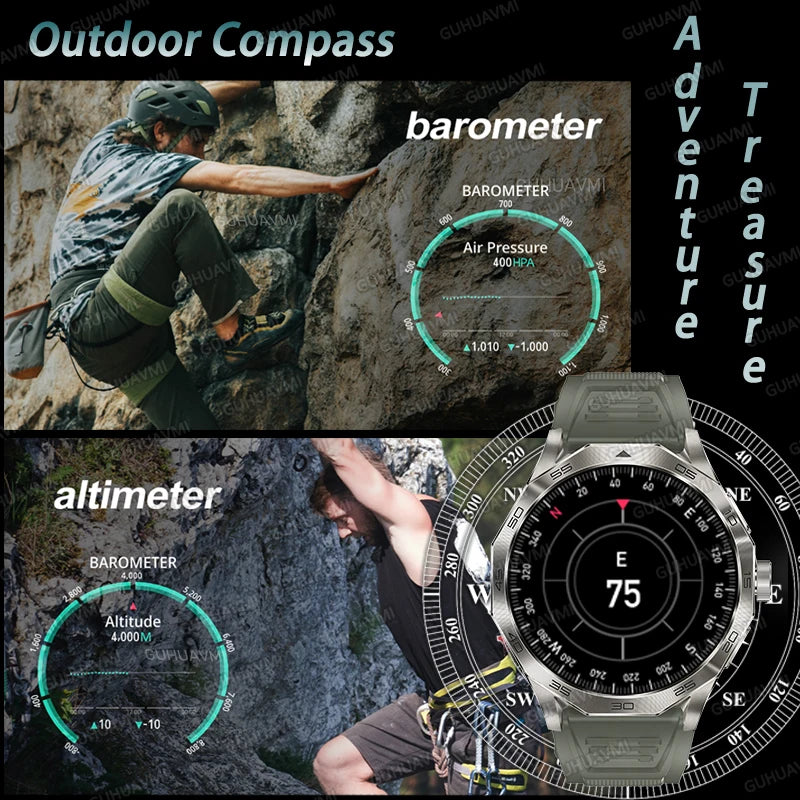 Venturox® – Outdoor GPS Smartwatch for Men | 750mAh Battery, Compass, Air Pressure, Bluetooth Call, Health & Sport Tracking