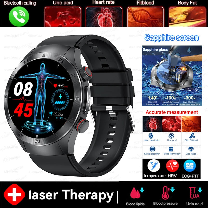 Veltrix® – Corelase X | Biomedical Smartwatch with Uric Acid & Body Fat Tracking, Laser Therapy, ECG+PPG & Bluetooth Calling