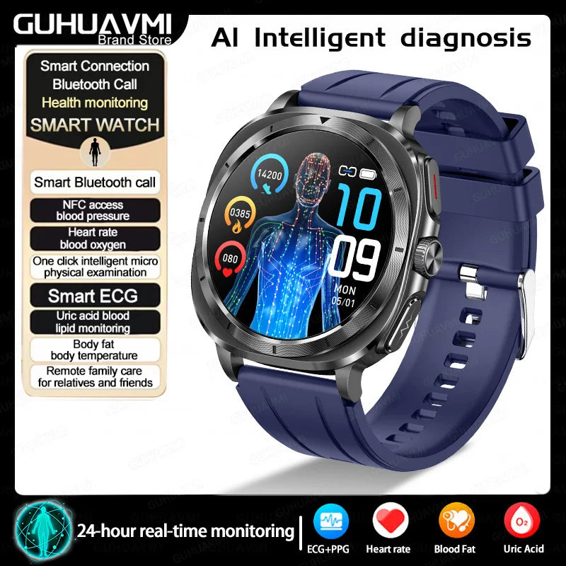 Vitaluxe® – BioCore 7 | Advanced Smartwatch for Blood Fat, Blood Pressure, Body Analysis & ECG+PPG Health Tracking