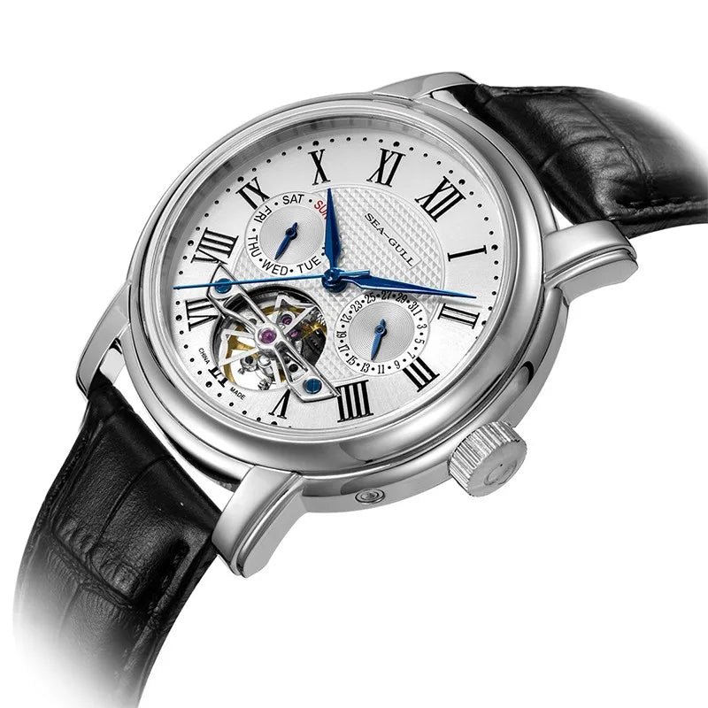 Darnell® – SteelMode 819 | Elegant Mechanical Watch for Men with Calendar & Stainless Steel Design